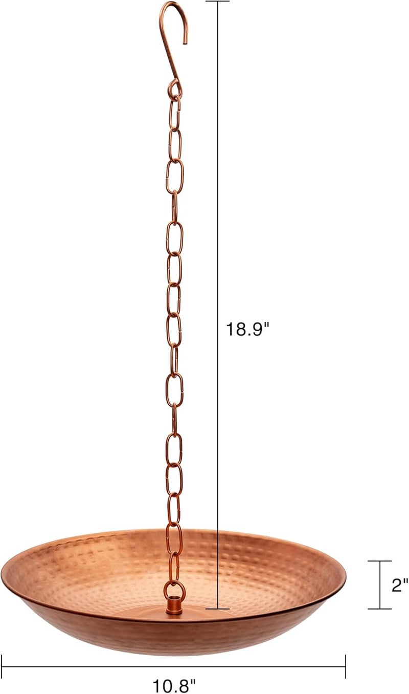Voltogar Store Rain Chain Basin, Anchoring Basin for Rain Chain, Metal Bowl for Rain Chain Downspout Gutters, Rain Basin for Outdoor Garden, Lawn & Patio Water Feature, 11 Inches Diameter, Gold - Image 3